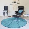 Trace Petroleum Round Carpet Floor Rug Living Room Bedroom Decor Round Area Rug Carpet