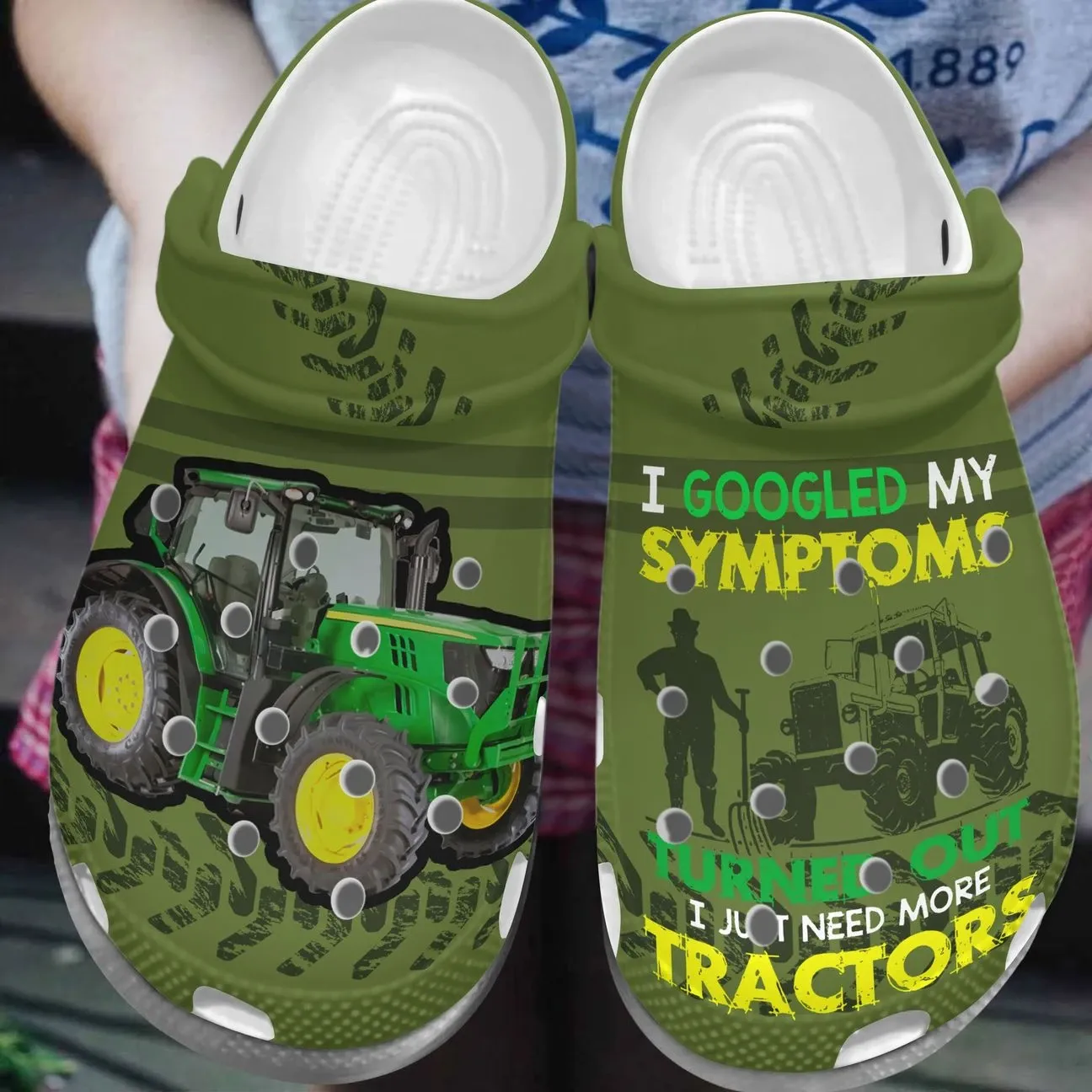 Tractor Personalized Clog Custom Crocs Comfortablefashion Style Comfortable For Women Men Kid Print 3D My Syptoms Tractor Personalized Clog Custom Crocs Comfortablefashion Style Comfortable For Women Men Kid Print 3D My Syptoms