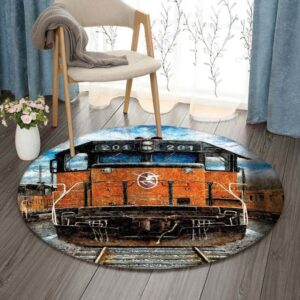 Train 201 Round Carpet Floor Rug Living Room Bedroom Decor Round Area Rug Carpet