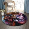Train Art Round Carpet Floor Rug Living Room Bedroom Decor Round Area Rug Carpet
