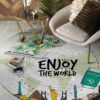 Travel Enjoy The World Round Carpet Floor Rug Living Room Bedroom Decor Round Area Rug Carpet