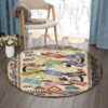Travel Round Carpet Floor Rug Living Room Bedroom Decor Round Area Rug Carpet