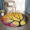 Tree Color Round Carpet Floor Rug Living Room Bedroom Decor Round Area Rug Carpet
