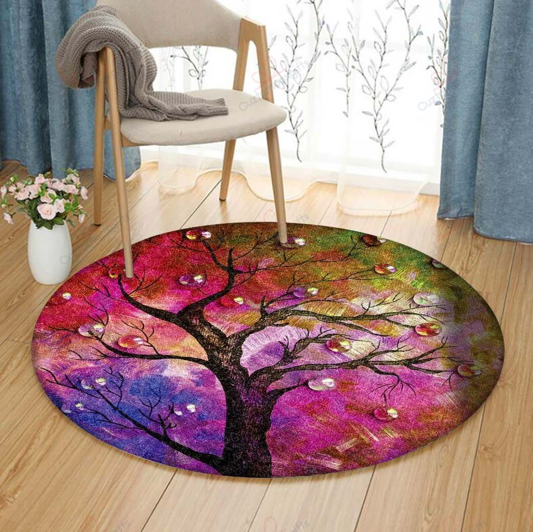 Tree Fantasy Round Carpet Floor Rug Living Room Bedroom Decor Round Area Rug Carpet Tree Fantasy Round Carpet Floor Rug Living Room Bedroom Decor Round Area Rug Carpet
