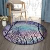 Tree Forest Round Carpet Floor Rug Living Room Bedroom Decor Round Area Rug Carpet