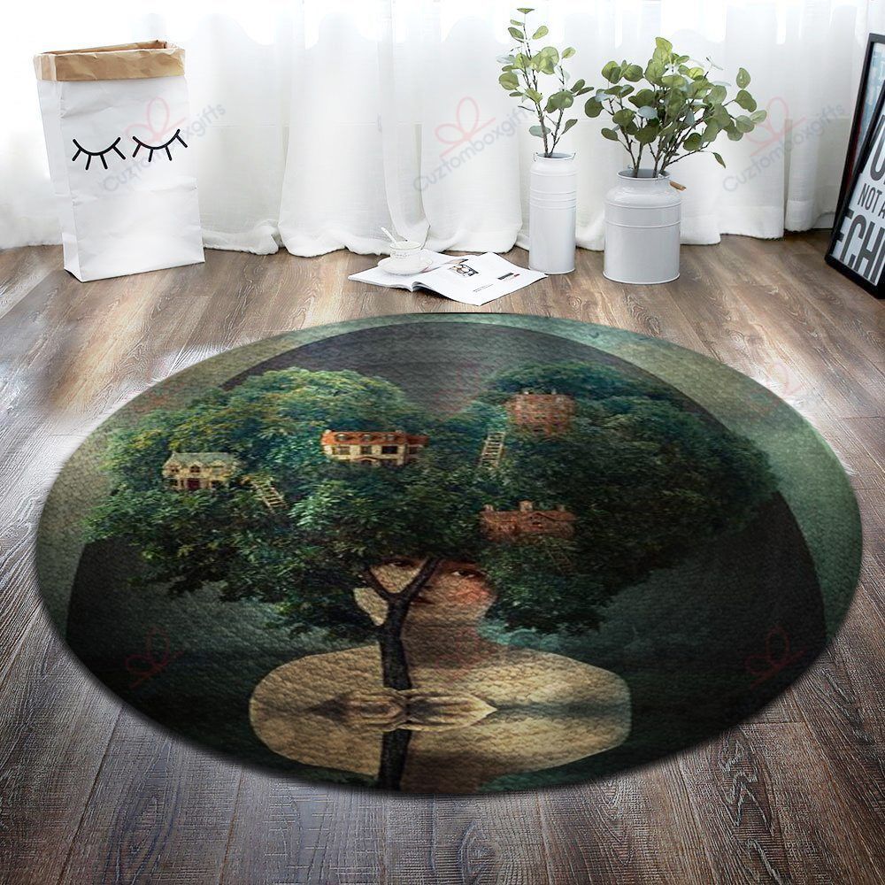 Tree Girl Round Carpet Floor Rug Living Room Bedroom Decor Round Area Rug Carpet Tree Girl Round Carpet Floor Rug Living Room Bedroom Decor Round Area Rug Carpet