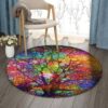 Tree Light Round Carpet Floor Rug Living Room Bedroom Decor Round Area Rug Carpet