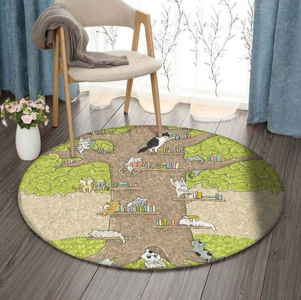 Tree Of Cat Round Carpet Floor Rug Living Room Bedroom Decor Round Area Rug Carpet Tree Of Cat Round Carpet Floor Rug Living Room Bedroom Decor Round Area Rug Carpet