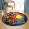 Tree Of Life And Sun Round Carpet Floor Rug Living Room Bedroom Decor Round Area Rug Carpet