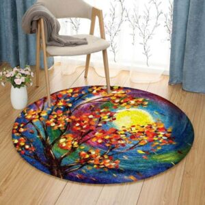 Tree Of Life And Sun Round Carpet Floor Rug Living Room Bedroom Decor Round Area Rug Carpet