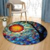 Tree Of Life Art Round Carpet Floor Rug Living Room Bedroom Decor Round Area Rug Carpet