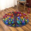 Tree Of Life Forest Round Carpet Floor Rug Living Room Bedroom Decor Round Area Rug Carpet