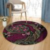 Tree Of Life Peach Round Carpet Floor Rug Living Room Bedroom Decor Round Area Rug Carpet