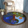 Tree Of Life Sky Round Carpet Floor Rug Living Room Bedroom Decor Round Area Rug Carpet
