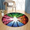 Tree Of Life Spring Round Carpet Floor Rug Living Room Bedroom Decor Round Area Rug Carpet