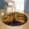 Tree Of Life Sun Round Carpet Floor Rug Living Room Bedroom Decor Round Area Rug Carpet