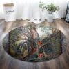 Tree Painting Round Carpet Floor Rug Living Room Bedroom Decor Round Area Rug Carpet