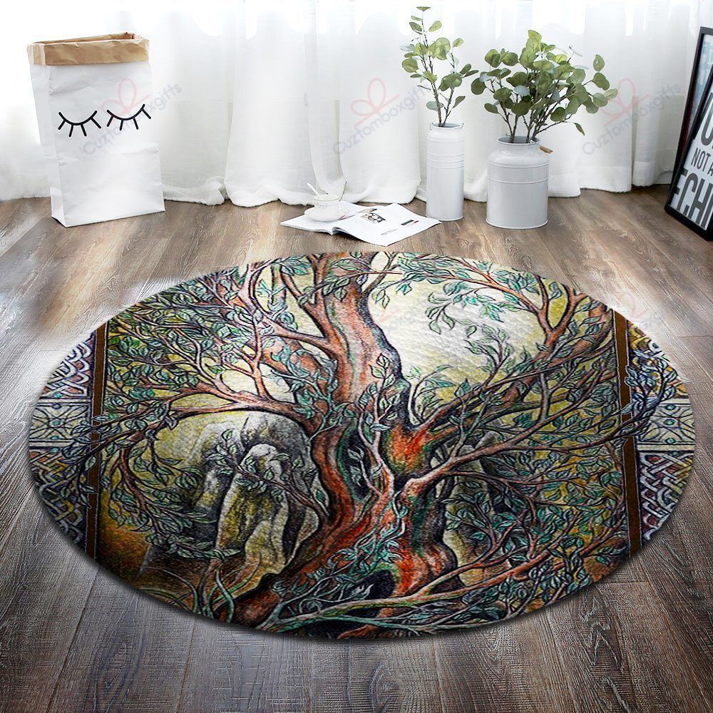 Tree Painting Round Carpet Floor Rug Living Room Bedroom Decor Round Area Rug Carpet Tree Painting Round Carpet Floor Rug Living Room Bedroom Decor Round Area Rug Carpet