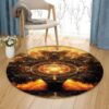 Tree Sun Round Carpet Floor Rug Living Room Bedroom Decor Round Area Rug Carpet