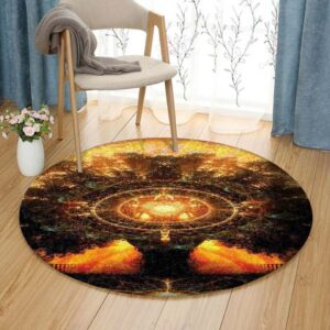 Tree Sun Round Carpet Floor Rug Living Room Bedroom Decor Round Area Rug Carpet
