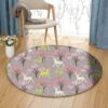 Trees And Deer Round Carpet Floor Rug Living Room Bedroom Decor Round Area Rug Carpet