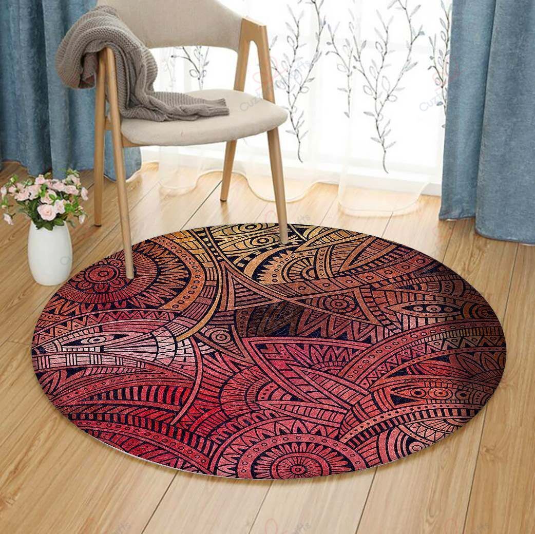 Tribal Ethnic Round Carpet Floor Rug Living Room Bedroom Decor Round Area Rug Carpet Tribal Ethnic Round Carpet Floor Rug Living Room Bedroom Decor Round Area Rug Carpet