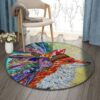 Tribal Fox Round Carpet Floor Rug Living Room Bedroom Decor Round Area Rug Carpet