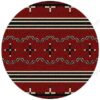 Tribal Leader Red Round Carpet Floor Rug Living Room Bedroom Decor Round Area Rug Carpet