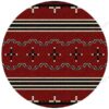 Tribal Leader Red Round Carpet Floor Rug Living Room Bedroom Decor Round Area Rug Carpet