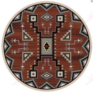 Tribal Rain Red Round Carpet Floor Rug Living Room Bedroom Decor Round Area Rug Carpet