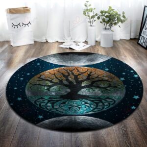 Triple Moon Round Carpet Floor Rug Living Room Bedroom Decor Round Area Rug Carpet