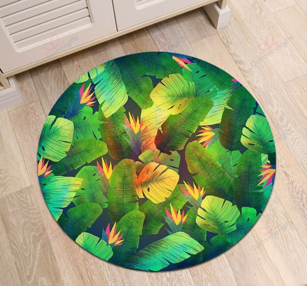 Tropical Banana Leaves Round Carpet Floor Rug Living Room Bedroom Decor Round Area Rug Carpet Tropical Banana Leaves Round Carpet Floor Rug Living Room Bedroom Decor Round Area Rug Carpet