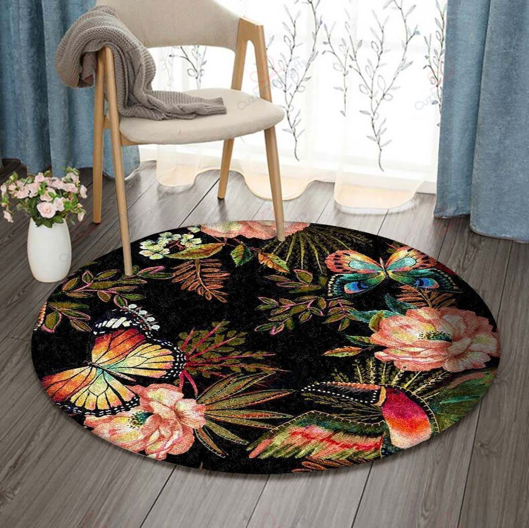 Tropical Bird Peony Round Carpet Floor Rug Living Room Bedroom Decor Round Area Rug Carpet Tropical Bird Peony Round Carpet Floor Rug Living Room Bedroom Decor Round Area Rug Carpet
