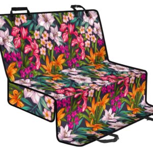 Tropical Flowers Pattern Print Pet Car Back Seat Cover - 8505a561aa23