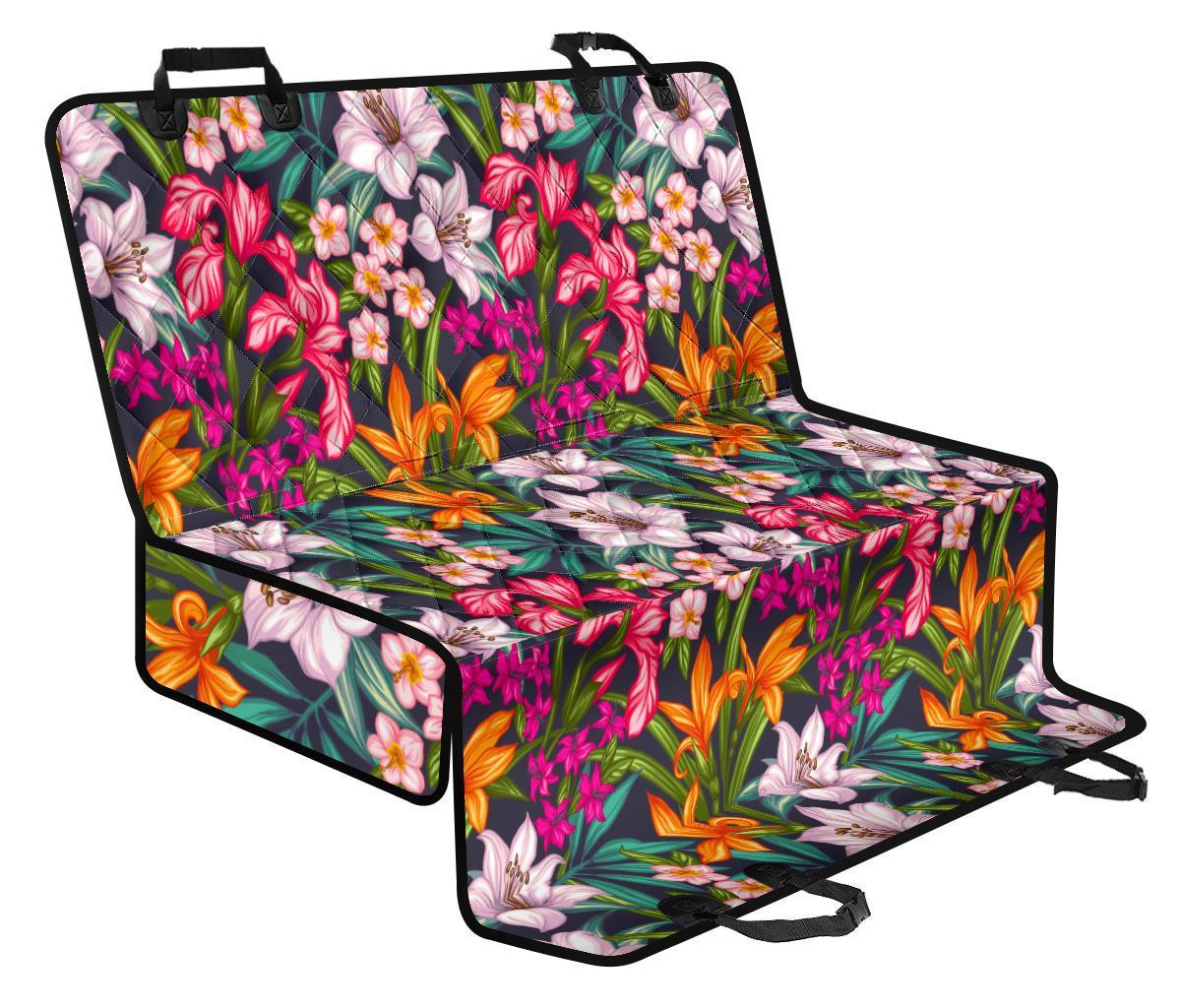Tropical Flowers Pattern Print Pet Car Back Seat Cover - 8505a561aa23 Tropical Flowers Pattern Print Pet Car Back Seat Cover - 8505a561aa23