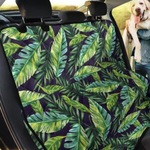 Tropical Green Leaves On Dark Night Design Car Back Seat Cover Dog Car Seat Covers - 0a9882101597