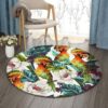 Tropical Round Carpet Floor Rug Living Room Bedroom Decor Round Area Rug Carpet