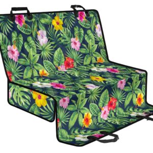 Tropical Hibiscus Flowers Pattern Print Pet Car Back Seat Cover - 8fb786f6accf