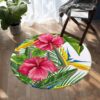 Tropical Hibiscus Round Carpet Floor Rug Living Room Bedroom Decor Round Area Rug Carpet