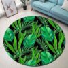 Tropical Leaves Round Carpet Floor Rug Living Room Bedroom Decor Round Area Rug Carpet
