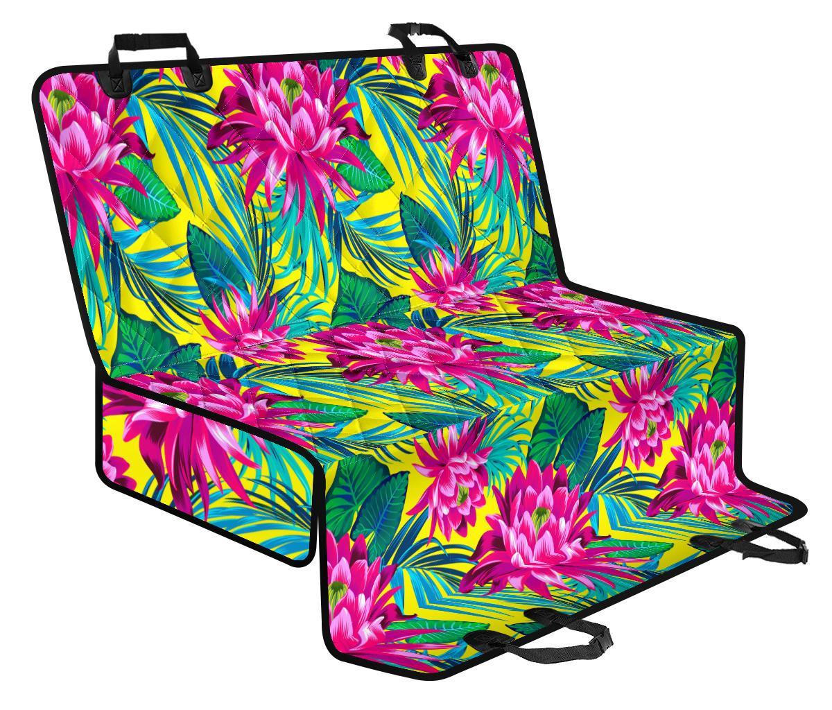 Tropical Lotus Pattern Print Pet Car Back Seat Cover - 15c76c05fe6e Tropical Lotus Pattern Print Pet Car Back Seat Cover - 15c76c05fe6e