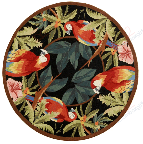 Tropical Parrot Round Carpet Floor Rug Living Room Bedroom Decor Round Area Rug Carpet Tropical Parrot Round Carpet Floor Rug Living Room Bedroom Decor Round Area Rug Carpet