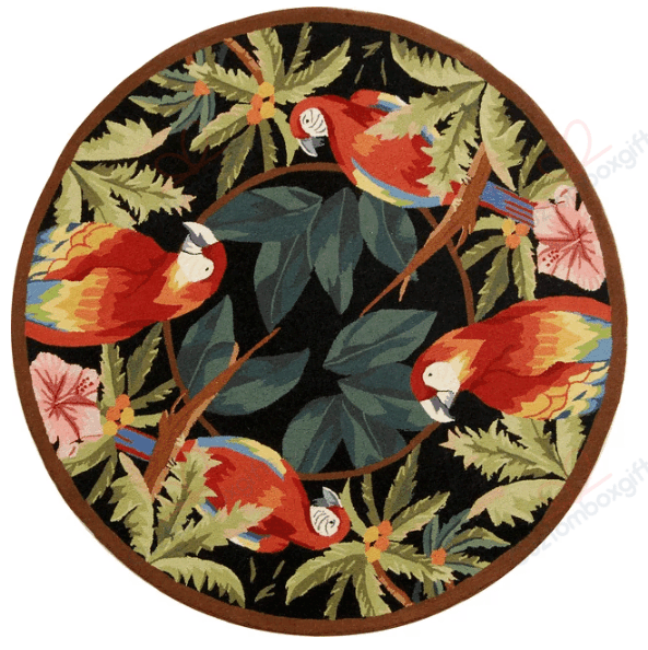 Tropical Parrot Round Carpet Floor Rug Living Room Bedroom Decor Round Area Rug Carpet Tropical Parrot Round Carpet Floor Rug Living Room Bedroom Decor Round Area Rug Carpet