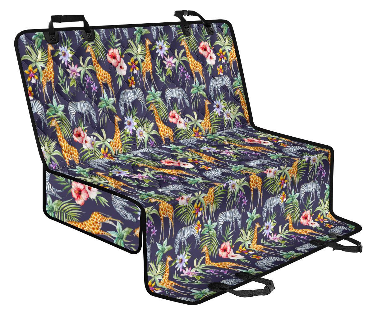 Tropical Zebra Giraffe Pattern Print Pet Car Back Seat Cover - 121c82b78c48 Tropical Zebra Giraffe Pattern Print Pet Car Back Seat Cover - 121c82b78c48