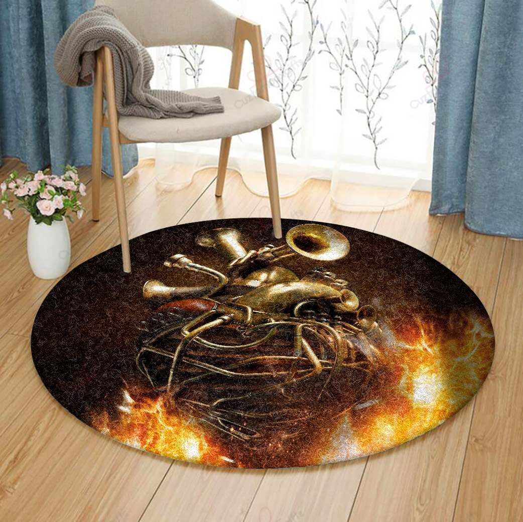 Trumpet Round Carpet Floor Rug Living Room Bedroom Decor Round Area Rug Carpet Trumpet Round Carpet Floor Rug Living Room Bedroom Decor Round Area Rug Carpet
