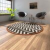 Tuntutuliak Chevron Round Carpet Floor Rug Living Room Bedroom Decor Round Area Rug Carpet