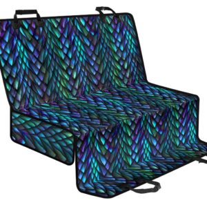 Turquoise Dragon Scales Pattern Print Pet Car Back Seat Cover - 98283890afe4