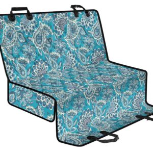Turquoise Floral Bohemian Pattern Print Pet Car Back Seat Cover - a5090fa8f986