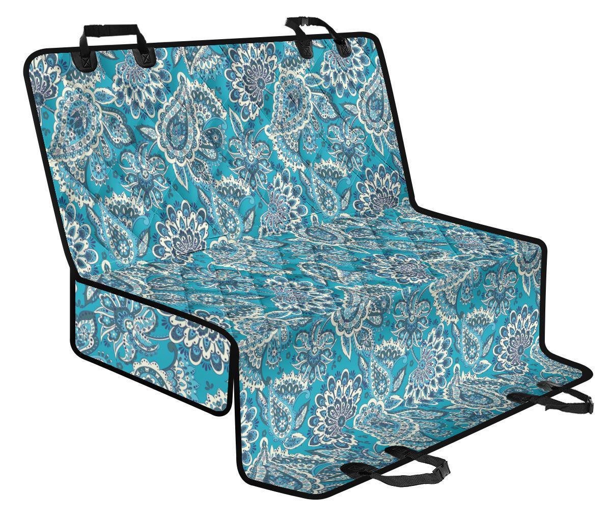 Turquoise Floral Bohemian Pattern Print Pet Car Back Seat Cover - a5090fa8f986 Turquoise Floral Bohemian Pattern Print Pet Car Back Seat Cover - a5090fa8f986
