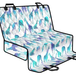 Turquoise Giraffe Pattern Print Pet Car Back Seat Cover - 552debdc8c05